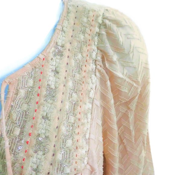 One September Dress Anwen Peasant Nude Beige Smock - Picture 6 of 12